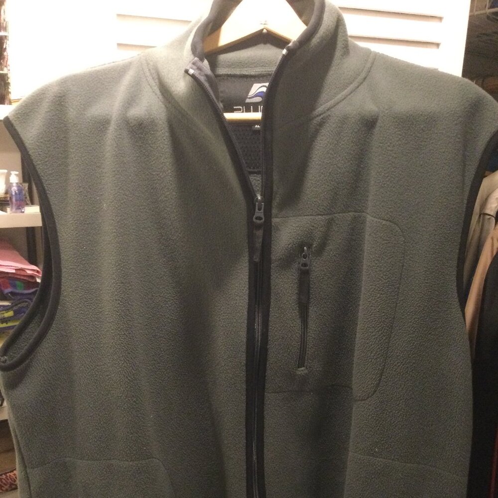 PLUGG Gray with black trim fleece Vest Ladies XL vintage used